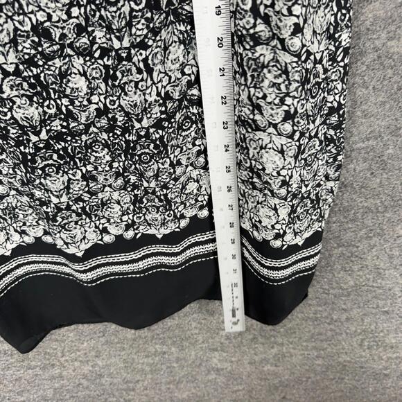 Rose & Olive Dress Women 8 Black Floral Sheath Midi Hook & Eye Sleeveless Lined - Picture 6 of 7